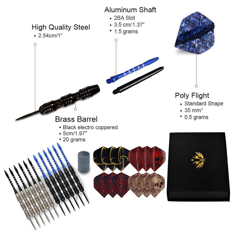 WINSDART ADKX Steel Tip Darts 12 Pack Set with Nonslip