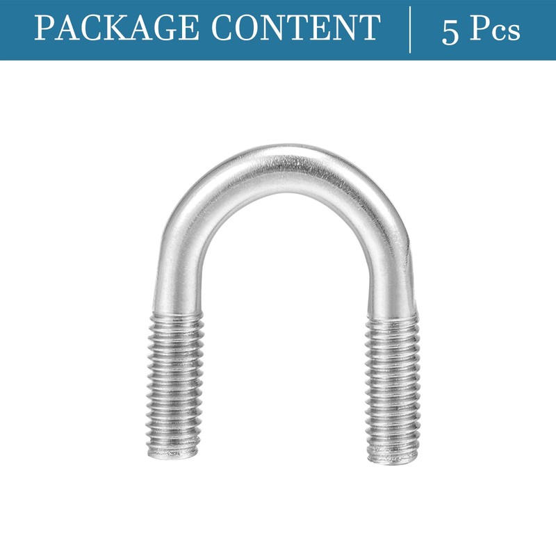 QUARKZMAN 0.67 Inch U-Bolts x 5 Pieces Round Stainless Steel