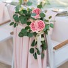 Rzoukler Pink Fake Rose Flowers Bouquet 2PCS Real Touch Hydrangea