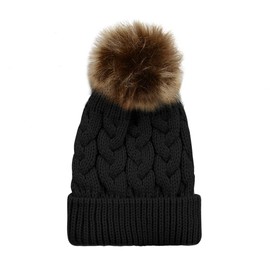 Durio Baby Hats Knit Baby Boy Hats Warm Thick Baby Boy Winter Hat Cute Toddler Hat Boy Girl D Black One Size