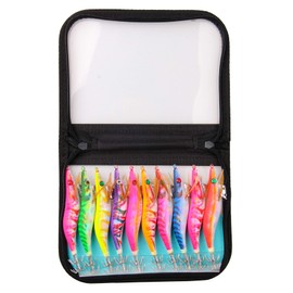 Shaddock 10pcs 2.5#-10pcs Lures for Squid Luminous Fishing Hooks Shrimp Artificial Wood Shrimp Fishing Lures