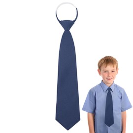 Luckyvestir Boys Ties, Boys Black/Red Tie, Clip on Tie for Boys Girls, Pre-tie Kids Ties for Boys 8-16 (Navy blue 14" for 8-12years)