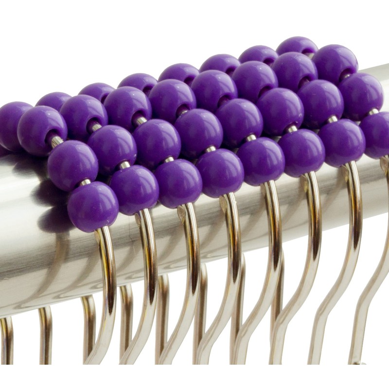 Shower Curtain Hooks Rings Stainless Steel Shower Hooks Purple Acrylic