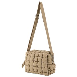 Puffer Shoulder Bag For Women, Quilted Puffer Tote Bag Cute Nylon Crossbody Bag Quilted Shoulder Bag With Adjustable Strap