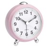 TFA Dostmann Analogue Travel Silent Hands Retro Alarm Clock, Pink, L 83 x B 53 x H 92 mm