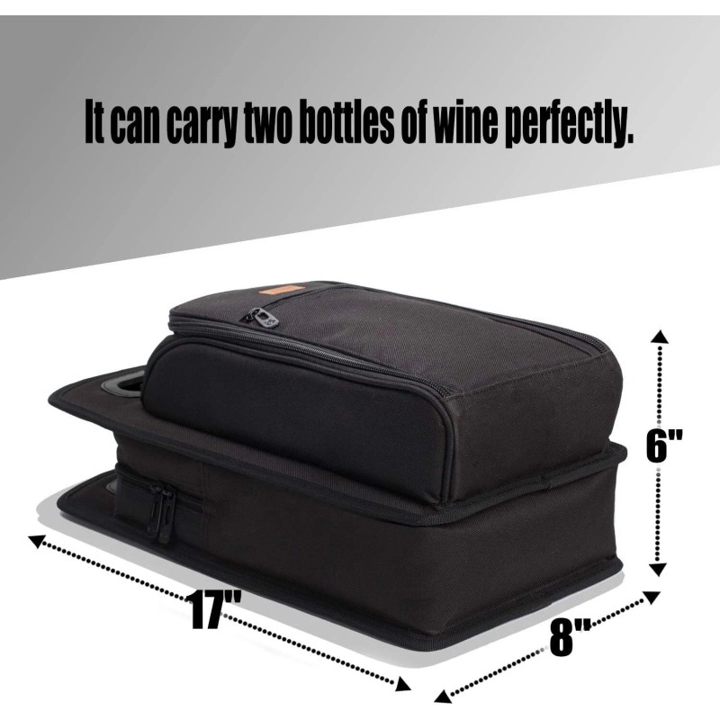 ALLCAMP OUTDOOR GEAR Portable Wine Travel Bag With Acrylic Glasses