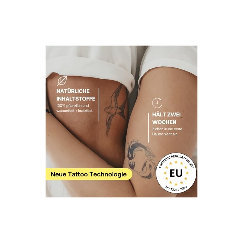 Inkster Tattoo Butterfly Blackwork | Improved Quality | Skin-Friendly &