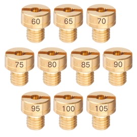 Main Jet Jetsetmoto 10 Size Set, Mikuni Round/Large [8x9] Main Jet Set #60#65#70#75#80#85#90#95#100#105 Oversized Main Jet Carburetor Setting, Round Size, TM/TMR/MJN24/TDMR/VM18 Carburetor Setting
