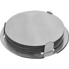 Coasters Set of 6 With Holder Silver Stainless Steel Cup