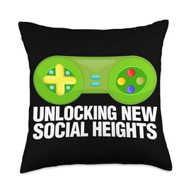 Unlocking New Social Heights Video Game Throw Pillow