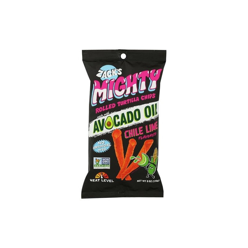 Zack's Mighty Chile Lime Rolled Tortilla Chips, 6 OZ