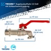 Ball Drain Valve Tap 1/2 Inch Red Handle Nickel-plated Brass