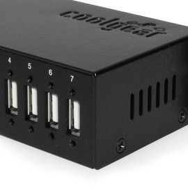 USB 2.0 7-Port hub with surge protection Din rail mounting - NEC chip