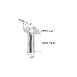 uxcell Square Head Bolt, 10pcs M6x20mm Fully Thread Carbon Steel Grade 4.8 Square Machine Screws