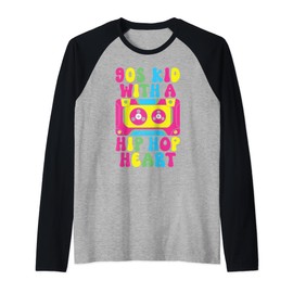 90s Kid with a Hip Hop Heart 90s Hip Hop Raglan Baseball Tee