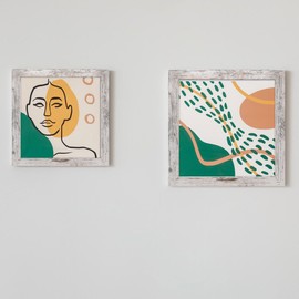 YMCNLE 4x4 Picture Frame Square Photo Frame for Wall and Tabletop Display, Distressed White