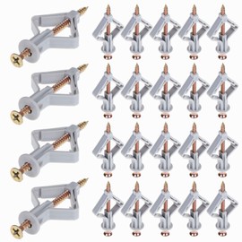 Mynoozi Pack of 200 Plasterboard Dowels and Screws (100 Dowels + 100 Screws), Self-Drilling Plasterboard Dowels, Screws Expansion Screw Drywall Anchor for Plasterboard Wall Hollow Wall