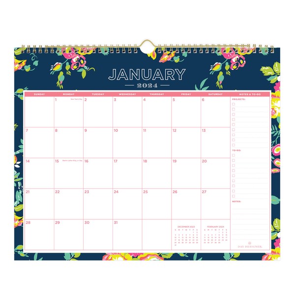 Day Designer for Blue Sky 2024 Monthly Wall Calendar, January