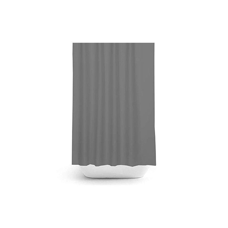 Tropik Home Narrow Width, Extra Long Grey Bathroom Fabric Shower