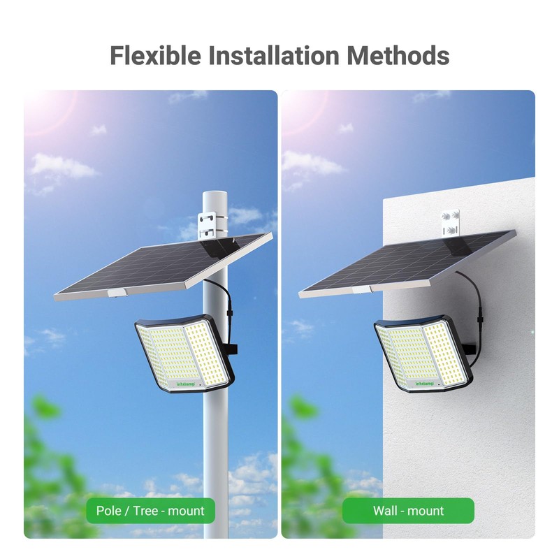 intelamp Solar Flood Lights Outdoor Waterproof, 20000mAh 251 LED 2000LM