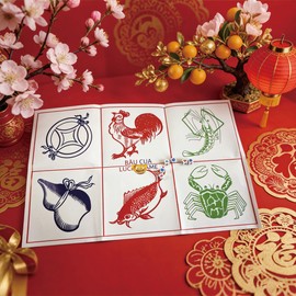 KYMY Vietnamese New Year Party Supplies – Traditional Bầu Cua Tôm Cá Party Decor for Tết Việt Nam 2026, Spring Festival Gourd Crab Shrimp Fish Party Favor, Asian Lunar New Year Horse Year Decorations