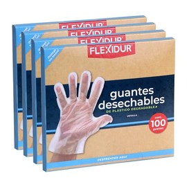 400 Guantes Desechables Degradables, pack 4 x 100