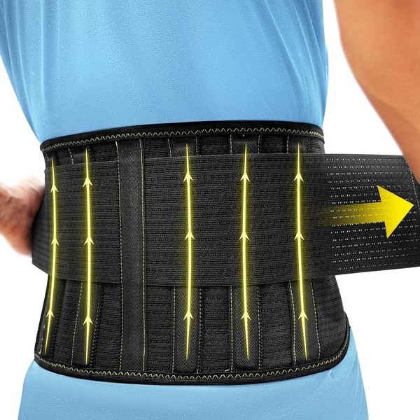 ZOYER Back Brace for Men Lower Back for Pain Relief of Lumbar/Waist, Back Support Belt with Lumbar Splints for Herniated Disc, Sciatica, Scoliosis