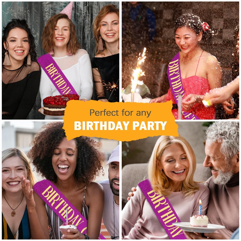 CIEHER Purple Birthday Sash - It's My Birthday - Women's