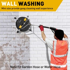 EVEAGE 13.7" Black Pressure Washer Surface Cleaner, Unique Curved Bar Design for Ergonomics, Heavy Duty Pressure Washer Attachment with 4 Wheels, Stainless Steel Housing