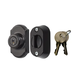Ideal Security Model 703 Keyed Deadbolt for Storm and Screen Doors, Black