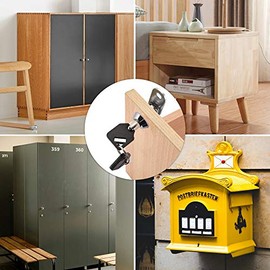 Juego de 1 cerradura tubular con llaves, cerradura de cajón de 5/8 pulgadas con llave diferente, seguridad para cerradura de gabinete, archivos y cajones importantes