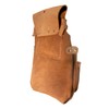 Duracuir Leather Tool Pouch, 3 Pockets, Tan Suede Construction