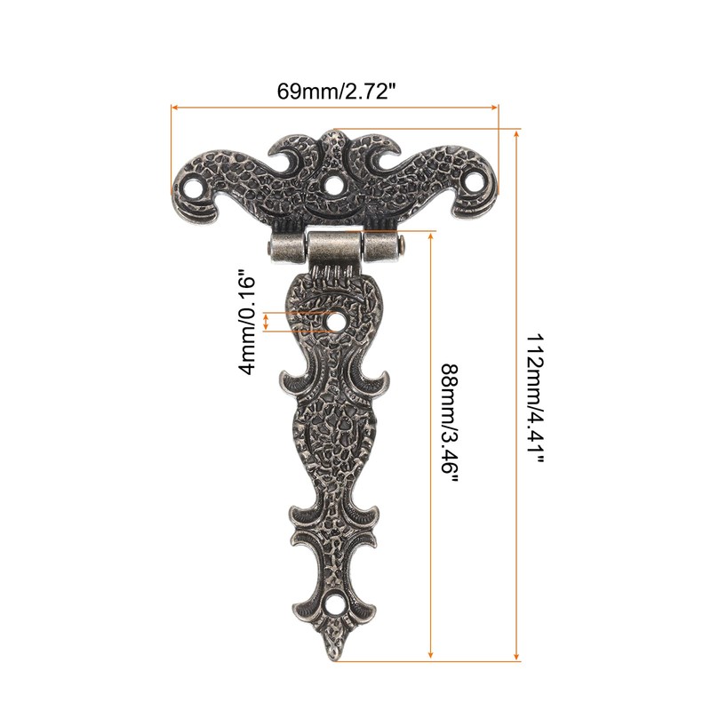 sourcing map 3.5 Inch Door Tee Hinge, 8Pcs T-Strap Hinges
