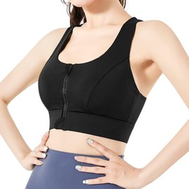 THREEGUN, Sports Bra, No Shake, Open Front, Integrated Cup, High Support, Sports Bra, Yoga Bra, Fitness Bra, High Armpit Bra, Firm Support, Bra, Training, Sports, Wireless, Sweat Absorbent, Quick