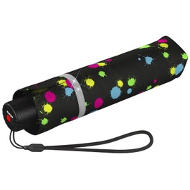 Knirps Children's Pocket Umbrella Rookie Reflective with Reflective Border, Bubble Bust, playful