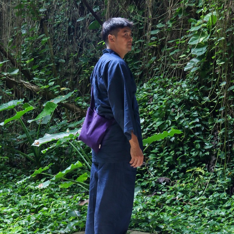 Edo-Ten Sacoche Crossbody Bag, Made in Japan, 100% Cotton, Shoulder