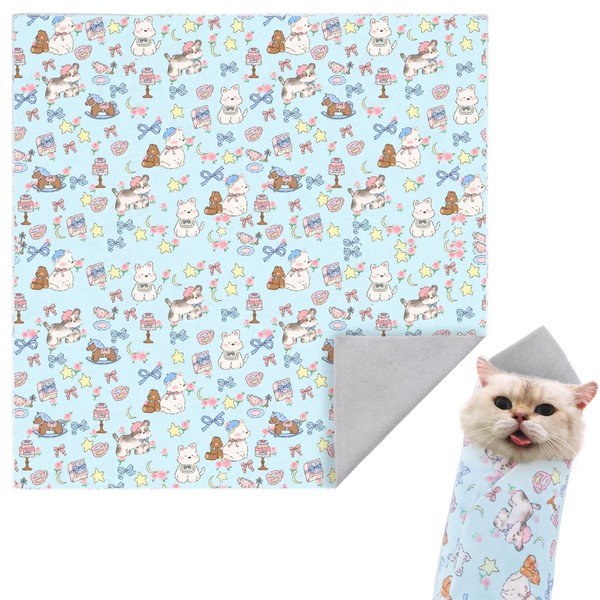 Walking Way 27.6" Cat Grooming Wrap, Magic Cloth Protective Wrap,