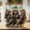 ENNAS Three Wise Monkeys Statue, See No Evil Hear No