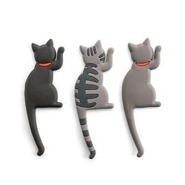 Cat Magnets Model #36245257 Cat Magnets Set of 3 for Fridge etc. in Grey, Black, Striped