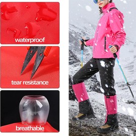 UNIQOCK Leg Gaiters for Hiking Boots, 900D Waterproof Hunting Hiking Gaiters Adjustable Snow Boot Gaiters for Climbing, Dirt-Proof Ripstop Shoe Gaiters for Men Women, Durable Snake Gaiters