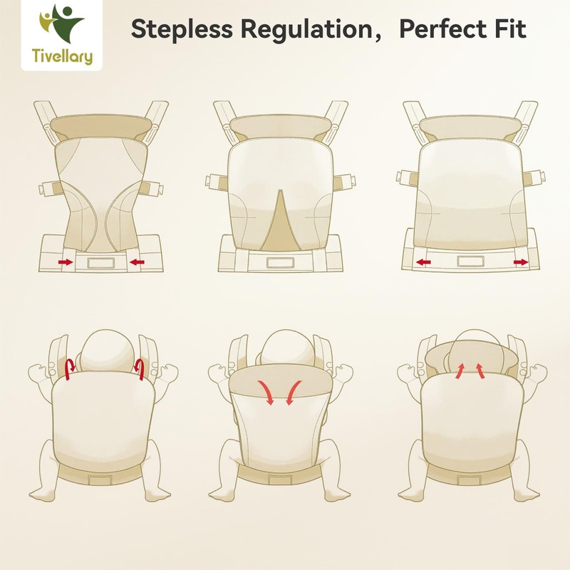 Tivellary Reversible Baby Carrier – Black Solid & Houndstooth; Lightweight