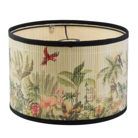 Mewutal Drum Lampshade Bird Pattern Chandelier Lamp Shade Removable Lamp Cover 11.81"×11.81"×7.87” Pleated Light Cover E27 Bedside Desktop Lampshade for Table/Floor Lamp (Pattern 2)