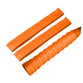 RENEWREVITAL Grip Tape, Tennis, Badminton, Set of 2, Textured Grip Tape, Shock Absorbing, Anti-Slip, For Racquets, Wet Type, Orange, Convenient, Multi-Purpose