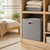 Foldable Fabric Storage Cube Bin with Metal Handles, Gray