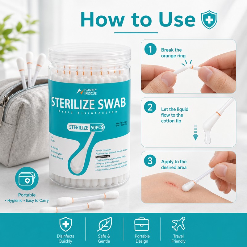 Iodophor Cotton Swabs for First Aid Kits – Individually Wrapped