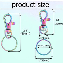 Rose Gold Swivel Snap Clasps Set - Metal Swivel Lanyard Snap Hook with Split Keychain Rings Purse Hardware Swivel Lobster Claw for Handbag Jewelry DIY (Rose Gold)