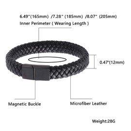 KBNSUIAN Church of Satan Pentagram Baphomet Goat Satanic Leviathan Cross Bracelet Bangle Supernatural Sigil of Satanas Leather Bracelets Jewelry for Men Women,18.5cm