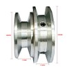 Aluminum Alloy 40/50mm Double Groove Pulley 8-20mm Fixed Bore V