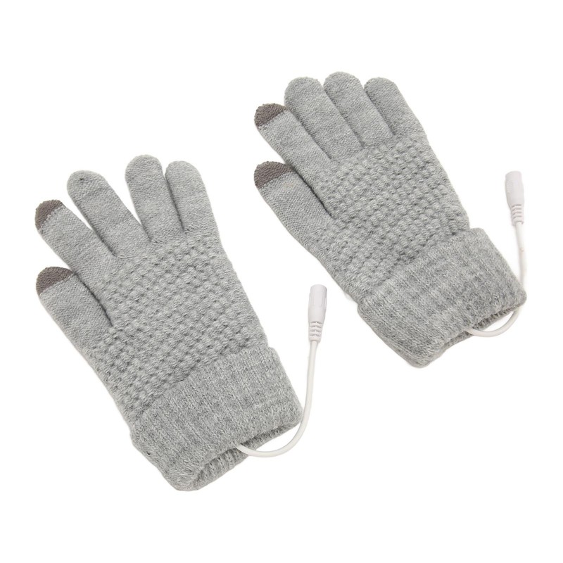USB Heated Gloves Thicken Detachable Electronic Warming Knitted Gloves for