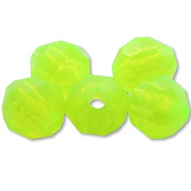 Paquete de 200 abalorio de plástico acrílico facetadas, fabricadas en Estados Unidos (verde translúcido, 8 mm)